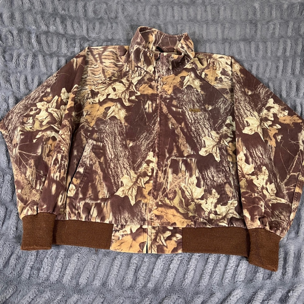 Woolrich Mens XL Mossy Oak Camo Bomber Jacket‎ Outdoor Guide Collection 5530WT